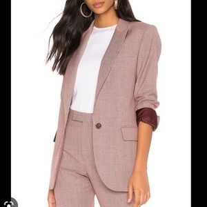 Equipment red and white checkered blazer